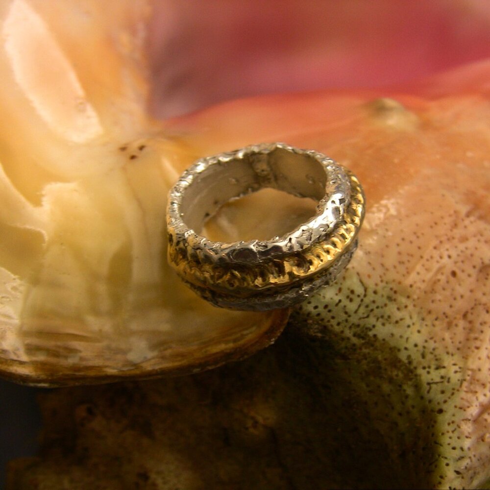 Handmade ring, 24K pure gold and 9999 pure silver - Picture 3 of 9